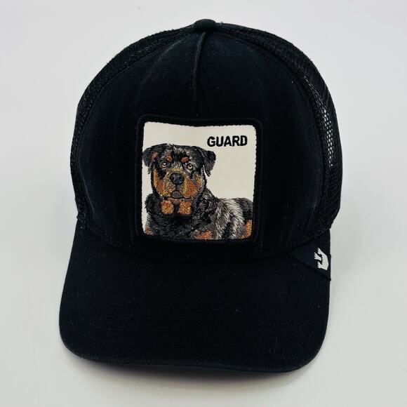 Goorin Bros The Farm Hat Guard Dog Rottweiler Rottie Black Adjustable Trucker - Picture 1 of 5